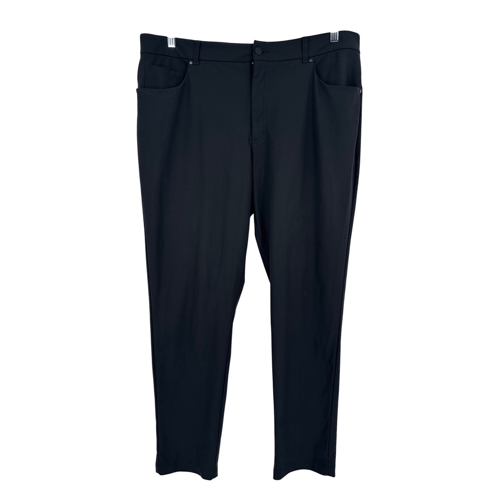 VRST Mens Limitless 5-Pocket Slim Fit Pants Black 40x32 Performance Trousers